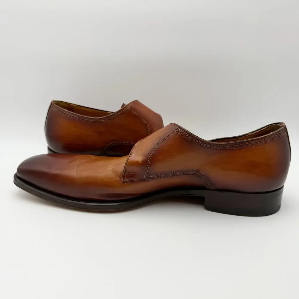 Magnanni Mens Marco ll Dress Monk Shoes US 11.5 Brown Leather EUC